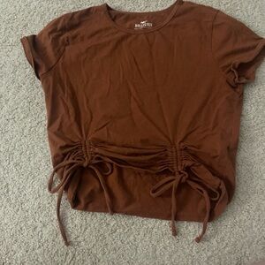 Hollister Women's Rust Ruched Crop Top